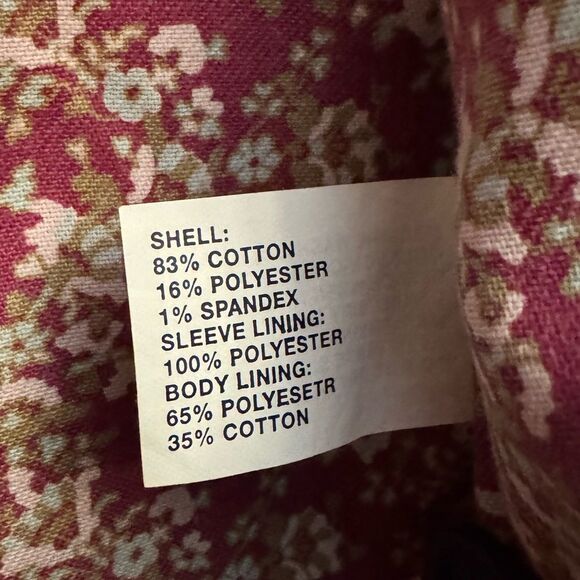 Y2K GAP Size Small Pink Corduroy Floral Lined Button Front Spring Jacket - Picture 15 of 16